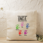 This Uncle Belongs To... - Personalised Hand Print Cushion