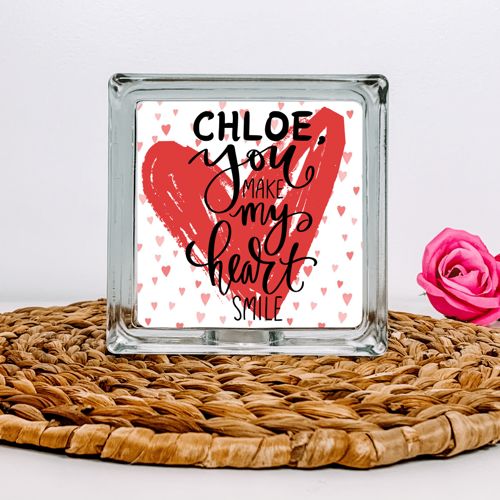 12.png You Are My Heart - Personalised with Name Glass Block - Image 1