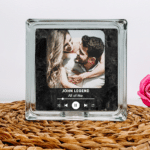 Love Song , Personalised with Photo - Glass Block