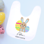 Blue Easter Bunny - Personalised Bib