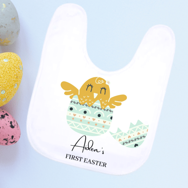 Blue Easter Chick - Personalised Bib