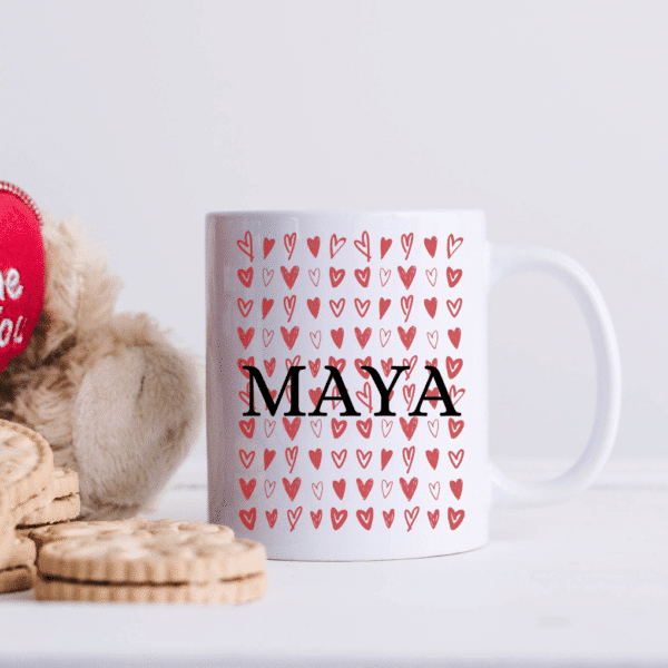 Red Hearts - Personalised Mug