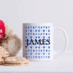 Blue Hearts - Personalised Mug
