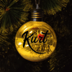 Personalised with Font Name Kurt - 8cm Light Up Bauble