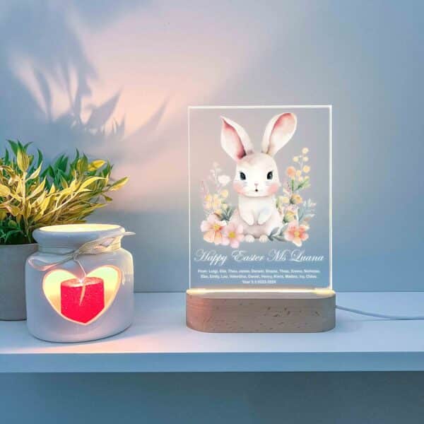 Floral Bunny - Night Lamp