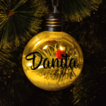 Personalised with Font Name Danita - 8cm Light Up Bauble
