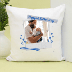 Photo with Blue Hearts - Personalised Cushion