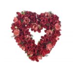 Heart Wreath with wooden flowers