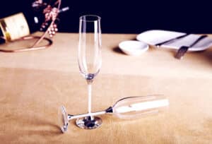 Silver Crystals - Champagne Flutes