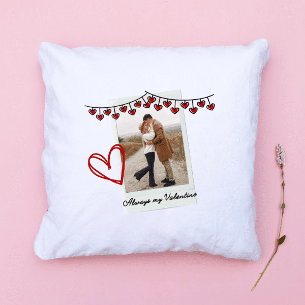 Always My Valentine – Personalised with Photo Cushion