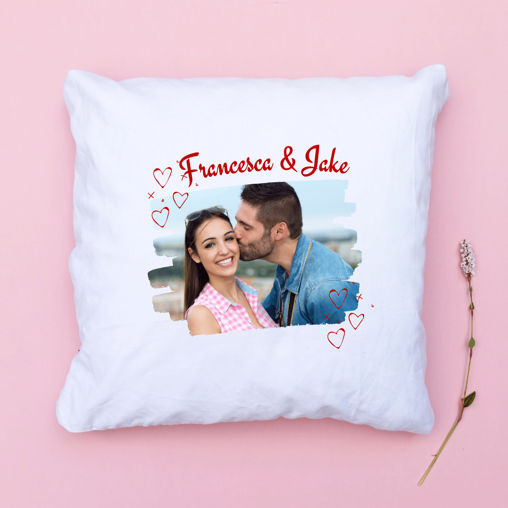 8.png You & Me – Personalised with Name & Photo Cushion - Image 1