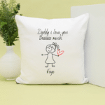 Daddy I Love You This Much - Personalised Girl Cushion