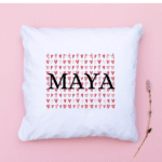 Red Hearts - Personalised with Name Cushion