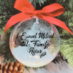 L-Ewwel Milied tal-Familja... Personalised with Name - 10cm Acrylic Bauble