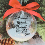 L-Ewwel Milied Nanniet ta' ... Personalised with Name - 10cm Acrylic Bauble