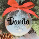 Personalised with Font Name Danita - 10cm Acrylic Bauble