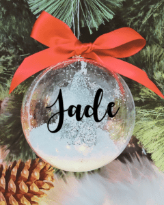 Personalised with Font Name Jade - 10cm Acrylic Bauble