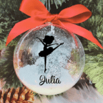 Personalised with Name Ballerina - 10cm Acrylic Bauble