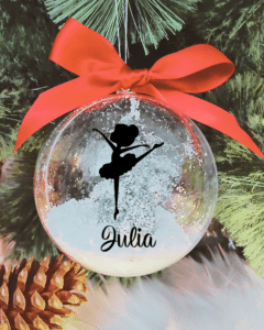 Personalised with Name Ballerina - 10cm Acrylic Bauble