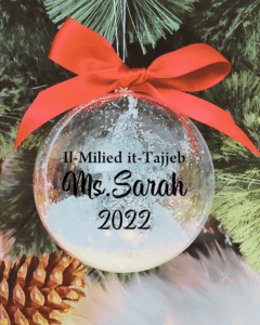 Personalised with Name, Il- Milied It-Tajjeb... - 10cm Acrylic Bauble