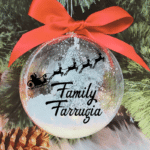 Personalised Sleigh Family...  - 10cm Acrylic Bauble