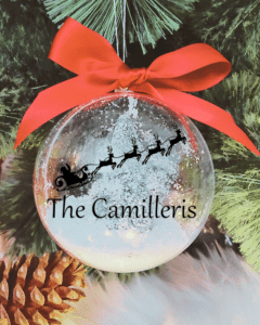 Personalised Sleigh The... - 10cm Acrylic Bauble