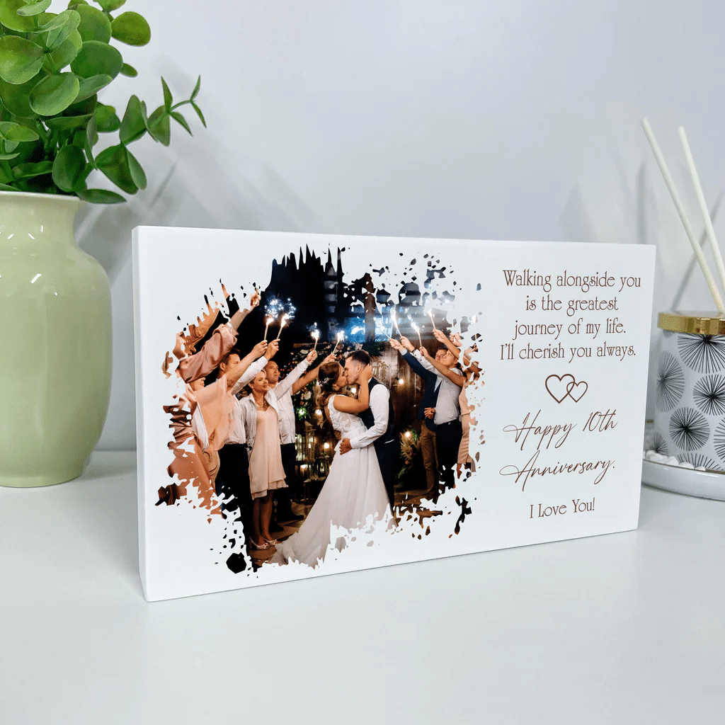 ANNIVERSARY_RECT_BLK.png Anniversary - Personalised Wooden Block - Image 1