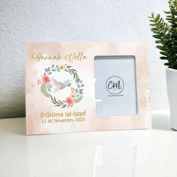 Holy Confirmation Floral Wreath Frame