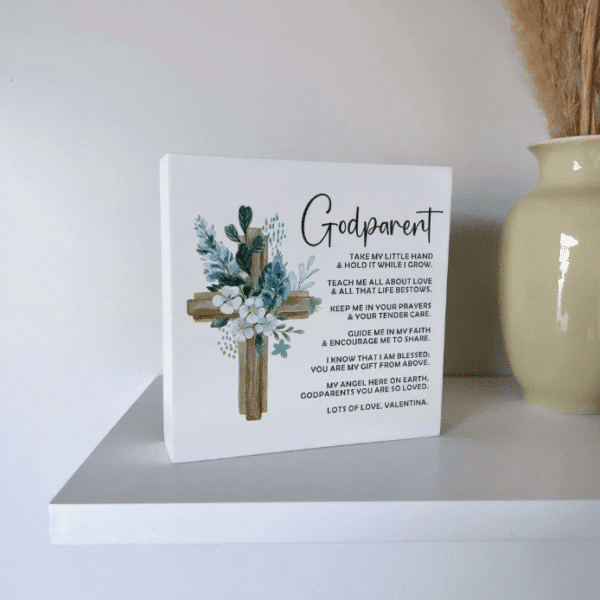 Godparents - Personalised Wooden Block