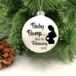 Baby Bump Personalised - 8cm Glass Bauble