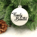 Family... Personalised with Name - 8cm Glass Bauble