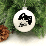 Character Gamer Personalised with Name - 8cm Glass Bauble