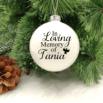 In Loving Memory of.. Personalised with Name and Angel - 8cm Glass Bauble