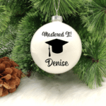 Graduation, Mastered It! Personalised with Name - 8cm Glass Bauble