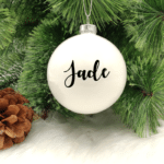 Personalised with Font Name Jade - 8cm Glass Bauble