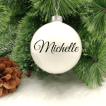 Personalised with Font Name Michelle - 8cm Glass Bauble