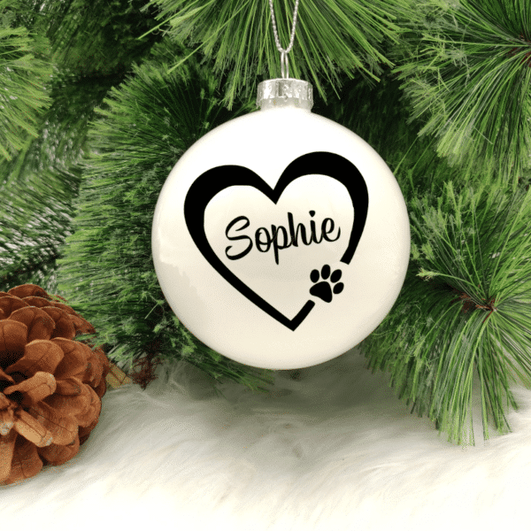 Pet Personalised with Name - 8cm Glass Bauble