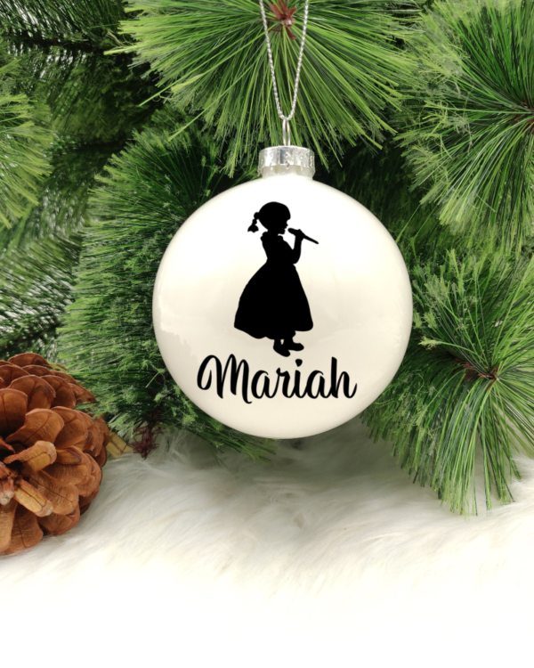 Character Singer Personalised with Name - 8cm Glass Bauble