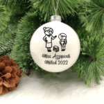 Educator & Student Stick Figure Personalised with Name - 8cm Glass Bauble