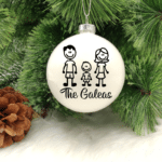 Personalised Family Stick Figure - 8cm Glass Bauble