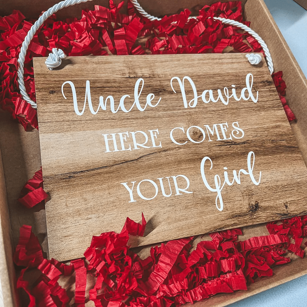 Here Comes The Bride - Personalised Rectangular Wedding Sign