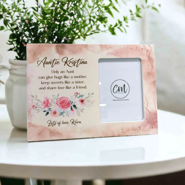 Auntie Personalised Watercolour Wooden Frame