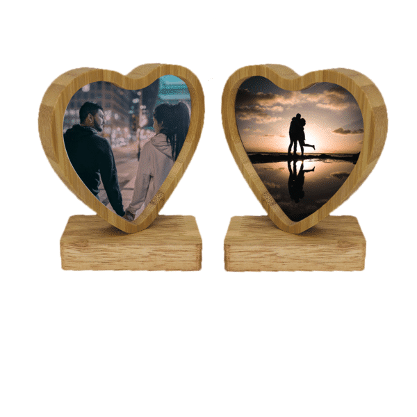 Personalised Double Photo Heart Frame