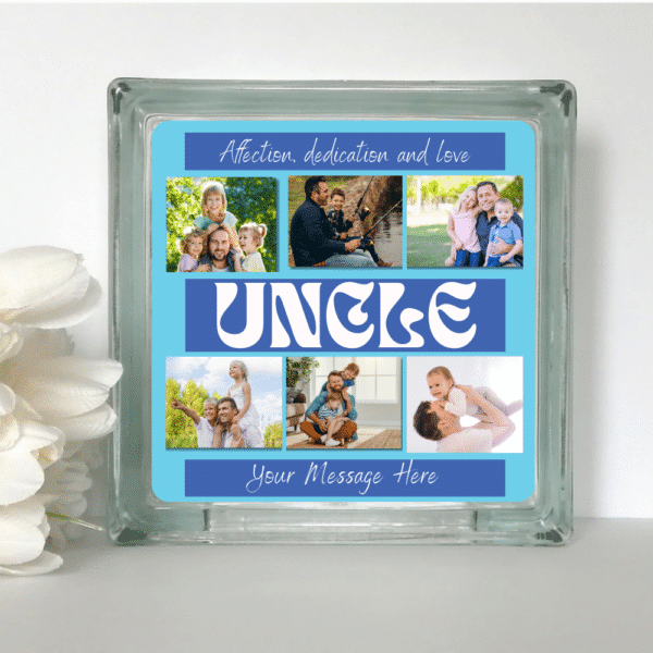 Affection Uncle - Personalised Glass Block