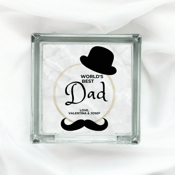 World's Best Dad - Personalised Glass Block