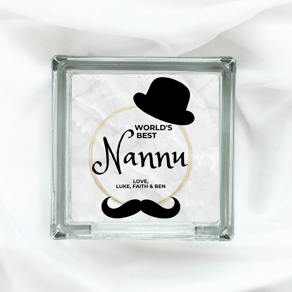 22.png World's Best Nannu - Personalised Glass Block - Image 1