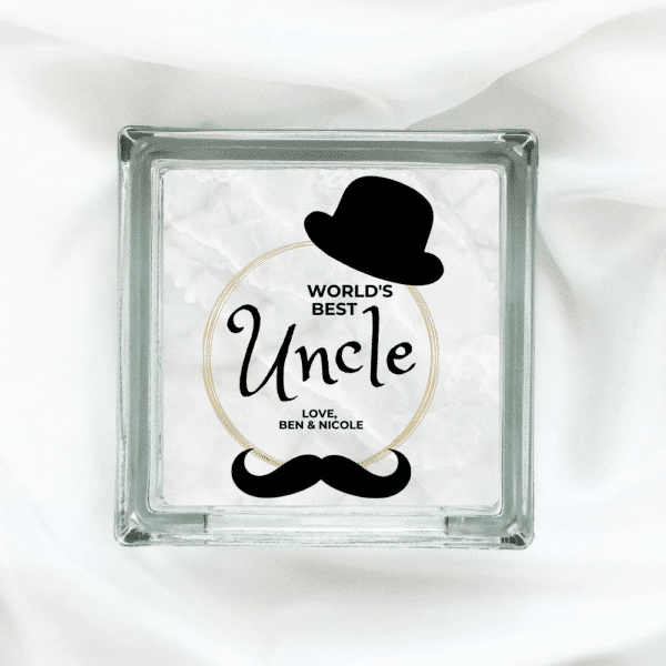 World's Best Uncle - Personalised Glass Block