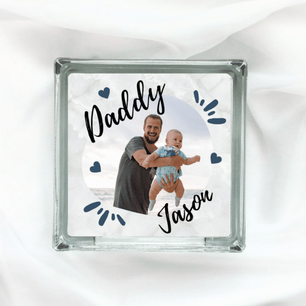 Daddy & Me - Personalised Photo Glass Block