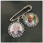 Personalised Bouquet Photo Charm Brooch - 2 Charms