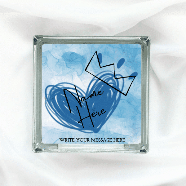 Crowned - Personalised Glass Block